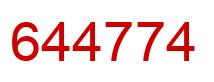 Number 644774 red image