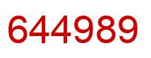 Number 644989 red image