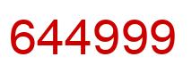 Number 644999 red image