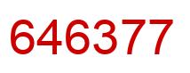 Número 646377 imagen rojo