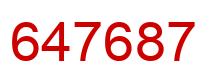 Number 647687 red image