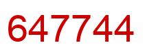 Number 647744 red image