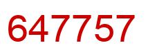 Number 647757 red image