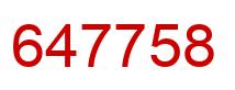 Number 647758 red image