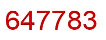 Number 647783 red image