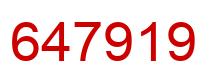 Number 647919 red image
