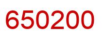 Number 650200 red image