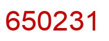 Number 650231 red image