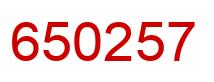 Number 650257 red image