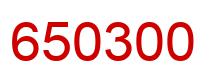 Number 650300 red image
