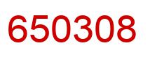 Number 650308 red image