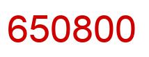 Número 650800 imagen rojo