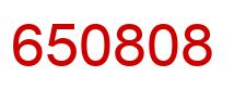 Number 650808 red image