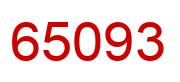 Number 65093 red image