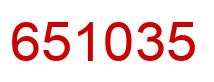 Number 651035 red image