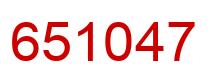 Number 651047 red image