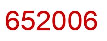 Number 652006 red image