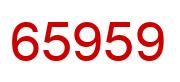 Number 65959 red image