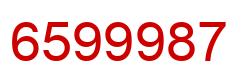 Number 6599987 red image