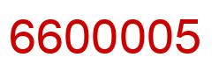Number 6600005 red image