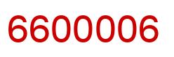 Number 6600006 red image