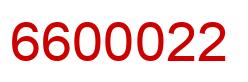 Number 6600022 red image