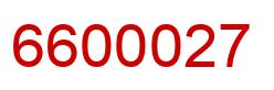Number 6600027 red image