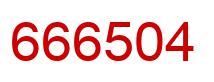 Number 666504 red image