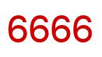 Number 6666 red image