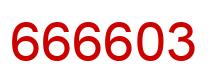 Number 666603 red image