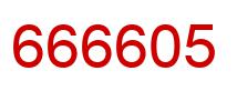 Number 666605 red image