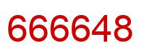 Number 666648 red image