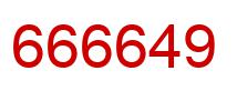 Number 666649 red image