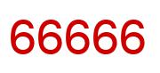 Número 66666 imagen rojo