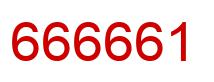 Number 666661 red image