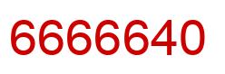 Number 6666640 red image