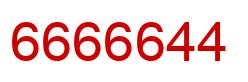 Number 6666644 red image