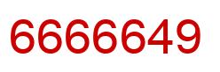 Number 6666649 red image