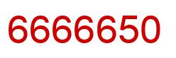 Number 6666650 red image