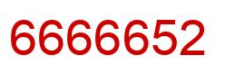 Number 6666652 red image