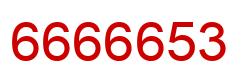 Number 6666653 red image