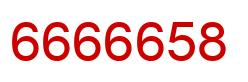 Number 6666658 red image