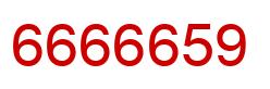 Number 6666659 red image