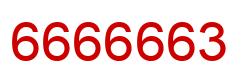 Number 6666663 red image