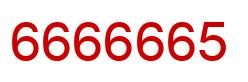 Number 6666665 red image