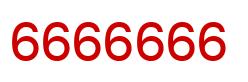 Number 6666666 red image