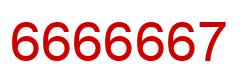 Number 6666667 red image