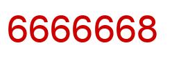 Number 6666668 red image
