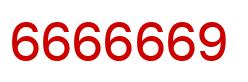 Number 6666669 red image