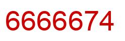 Number 6666674 red image